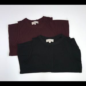 LOFT -2 sleeveless crew neck tops